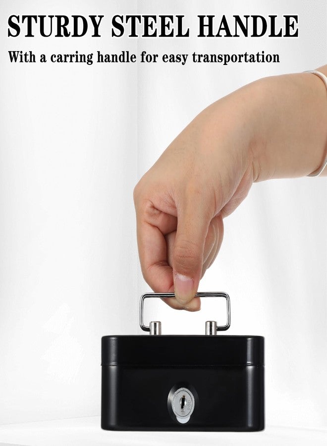 JOUTYFOR 4 Pieces Money Box Cash Box with Lock and Slot Steel Organizer Piggy Bank Metal Coin Bank Gifts for Christmas New Year, Without Money Tray(Black, Green, Gray, Pink) - Image 2